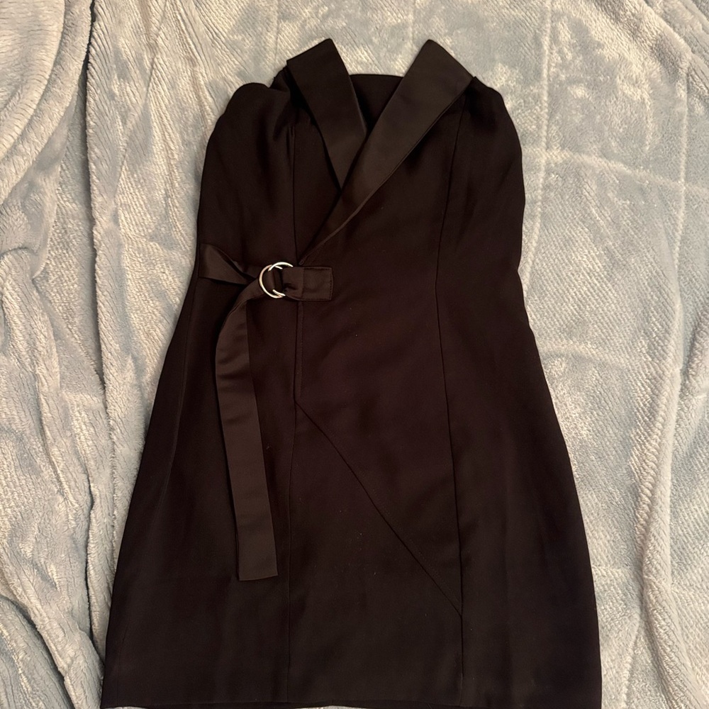 Dance & Marvel Black Strapless Dress with Belt